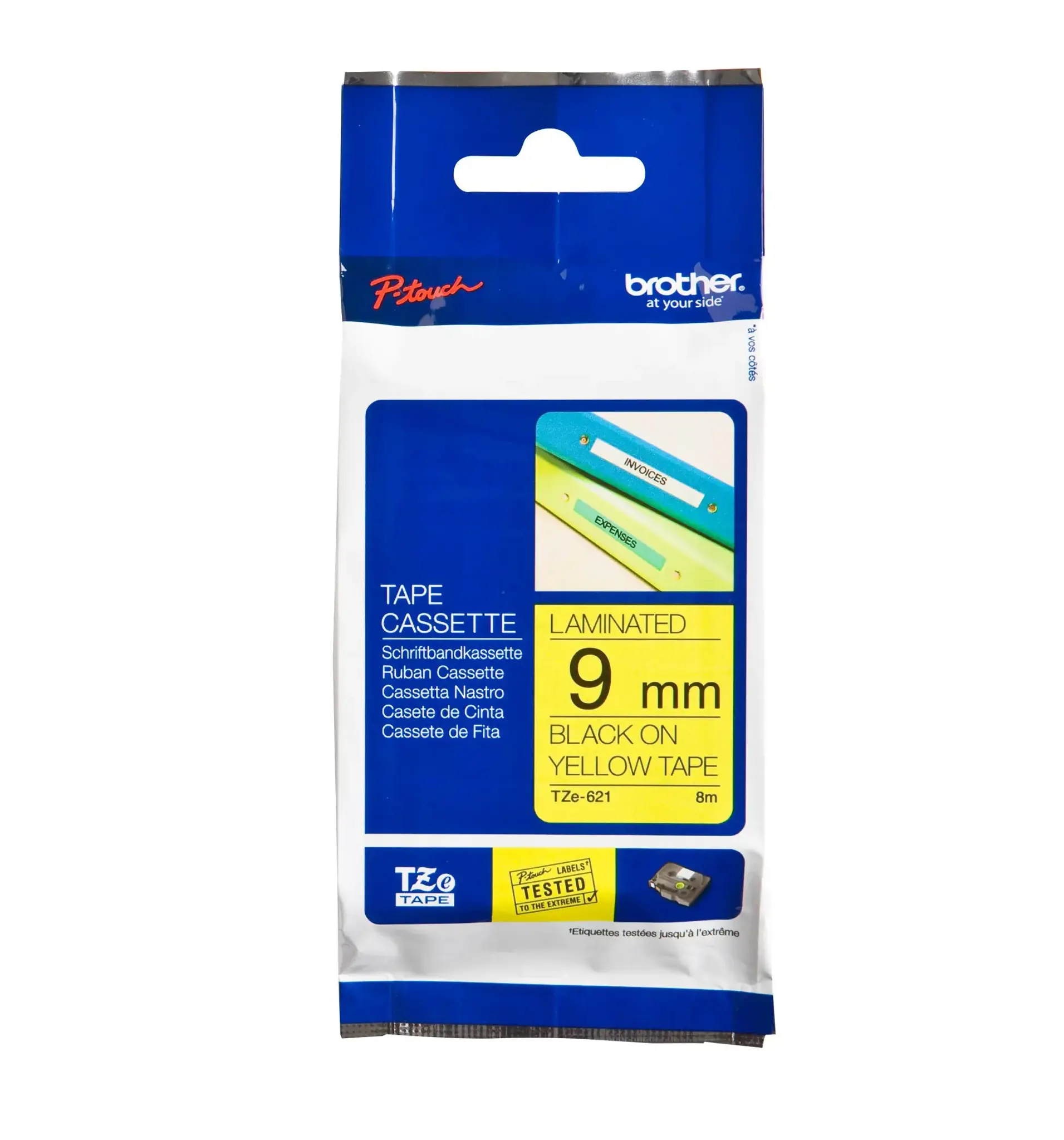 Brother Labelling Tape 9mm, Black on yellow, TZe, Grey, Thermal transfer, Philippines, 5 year(s)