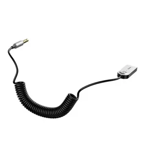 Baseus BA01 "Bluetooth 5.0" garso imtuvo kabelis AUX lizdo garso adapteris juodas (juodas)
