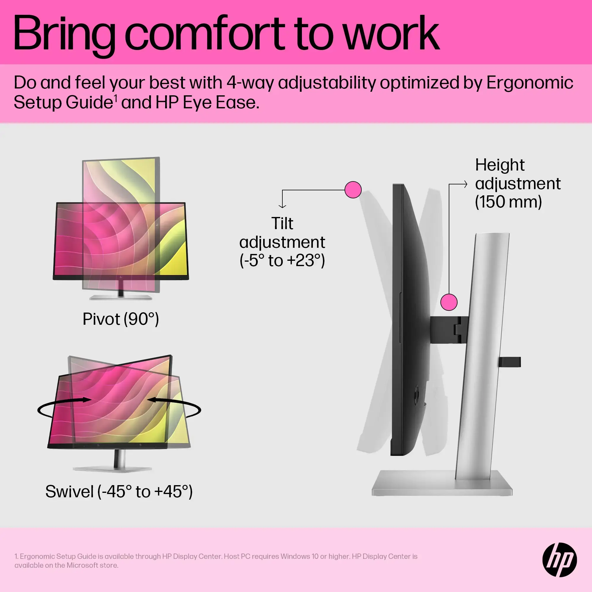 "HP E24t G5" 23,8 colių jutiklinis FHD monitorius 1920x1080 16:09 HDMI DP 3y (LT)