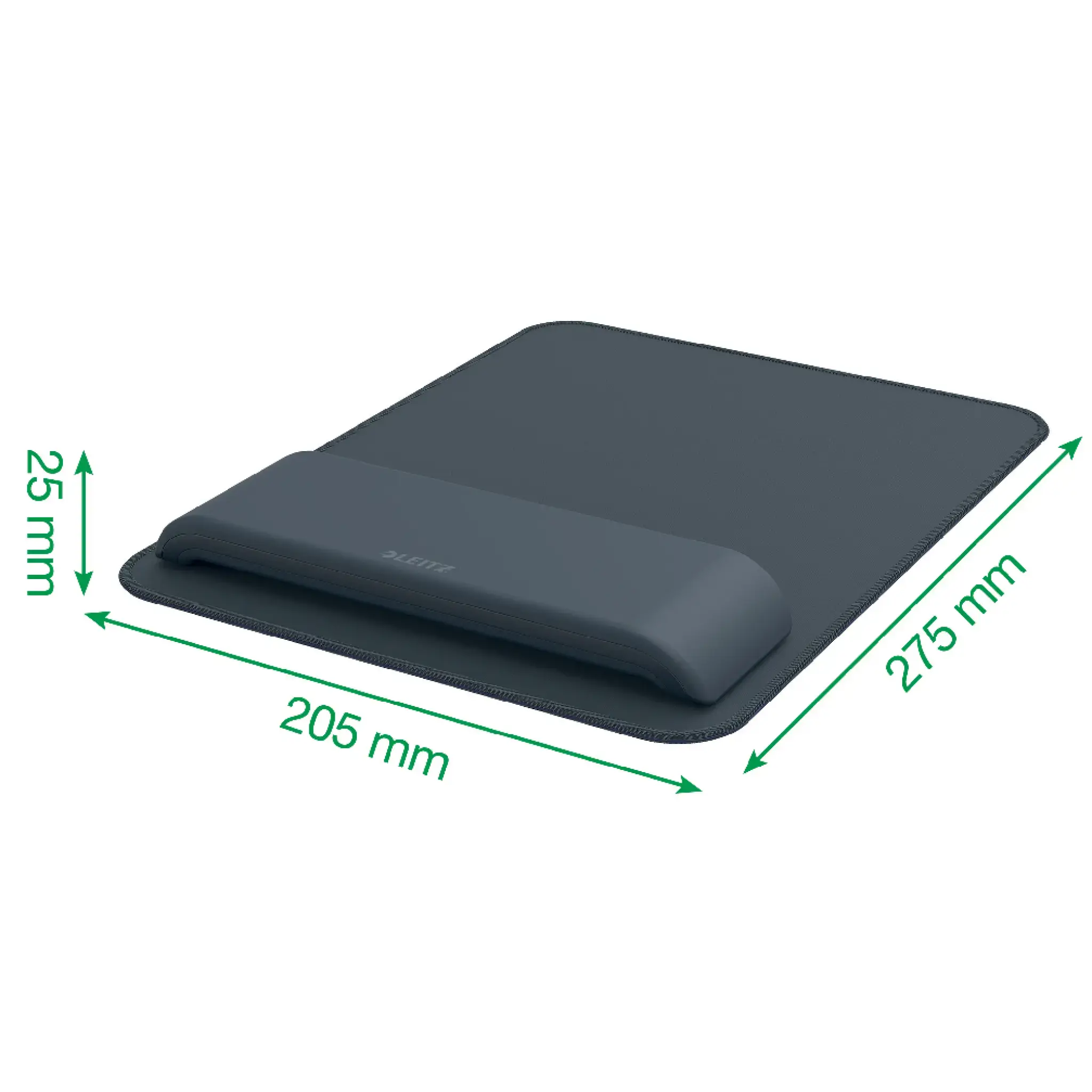 Leitz 65170089, Grey, Monochromatic, Wrist rest, Non-slip base