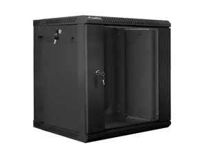 LANBERG WF02-6612-10B "Lanberg" sieninė dviejų sekcijų spinta 19 plokščiųjų pakuočių 12U/600x600 mm, juoda