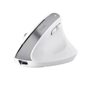 Trust Bayo+, Right-hand, Vertical design, Optical, RF Wireless + Bluetooth, 2400 DPI, White
