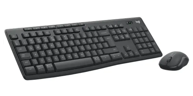 Logitech MK370 Combo for Business, Wireless, RF Wireless + Bluetooth, Membrane, QWERTY, Graphite, Mouse included