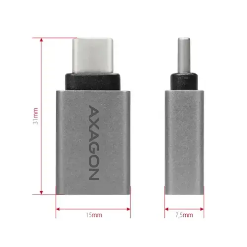 AXAGON RUCM-AFA USB 3.0 C tipo vyriškas > A tipo moteriškas ALU