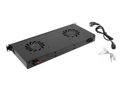 LANBERG AK-1502-B "Lanberg 19" ventiliatoriaus įrenginys / vėdinimo skydelis su LCD ekranu 2 ventiliatoriai + termostatas 230V