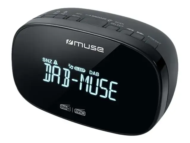 "Muse DAB+/FM Dual Alarm Clock Radio" M-150 CDB Žadintuvo funkcija, AUX įvestis, juoda
