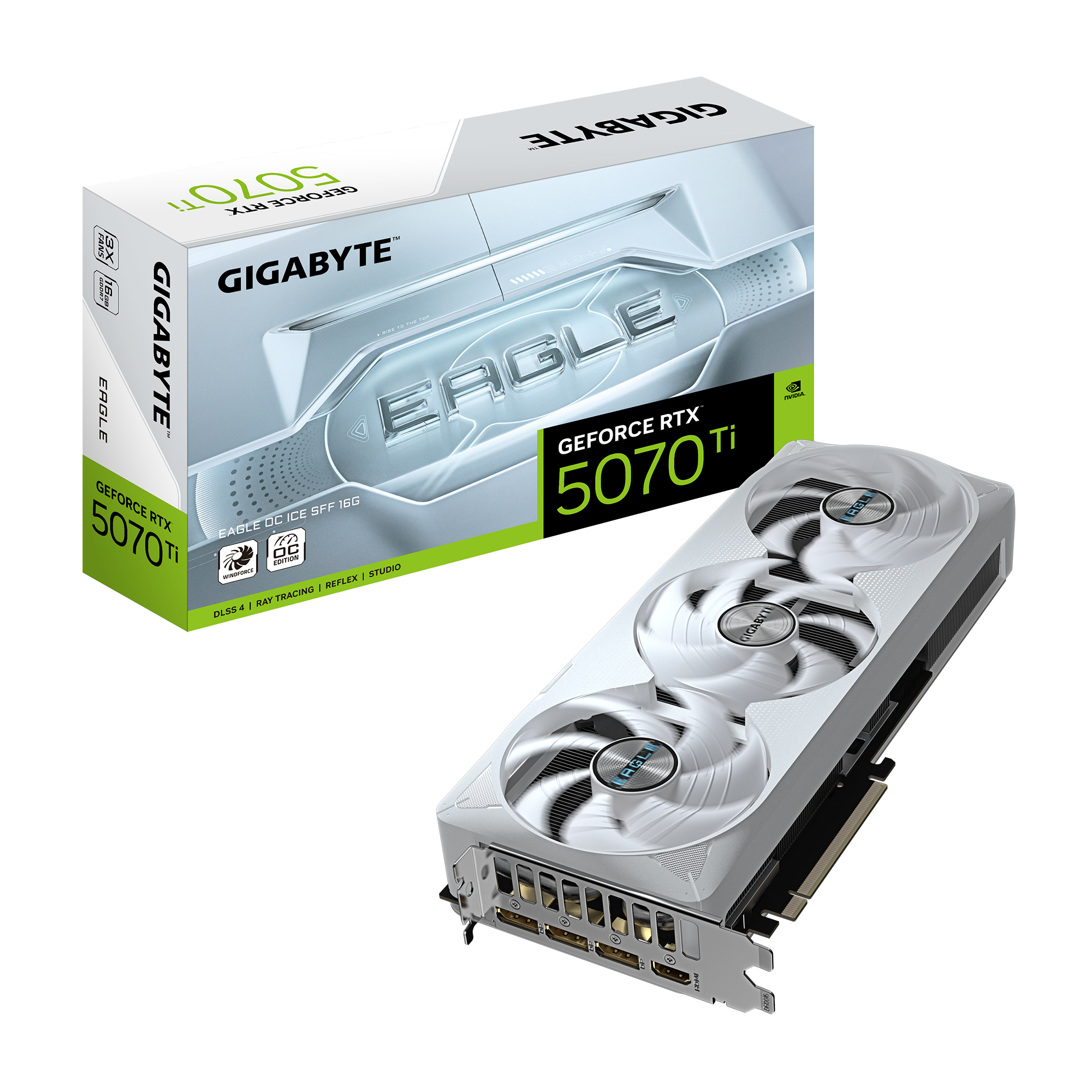 Vaizdo plokštė GIGABYTE GeForce RTX 5070 Ti 16 GB, GDDR7, GV-N507TEAGLEOC ICE-16GD 1.0