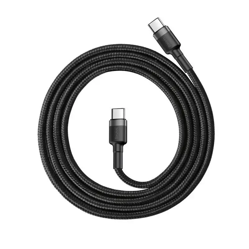 USB kabelis Baseus (CATKLF-GG1) "USB-C (Type-C) to USB-C (Type-C)" (60W 3A) juodas 1M
