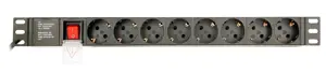 GEMBIRD PDU 8x Schuko 1U 10A 3m C14 kištukas