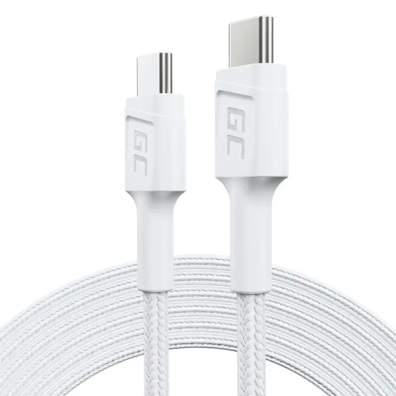 Green Cell PowerStream - USB-C - USB-C kabelis 200 cm Power Delivery 60W, QC 3.0 (baltas)