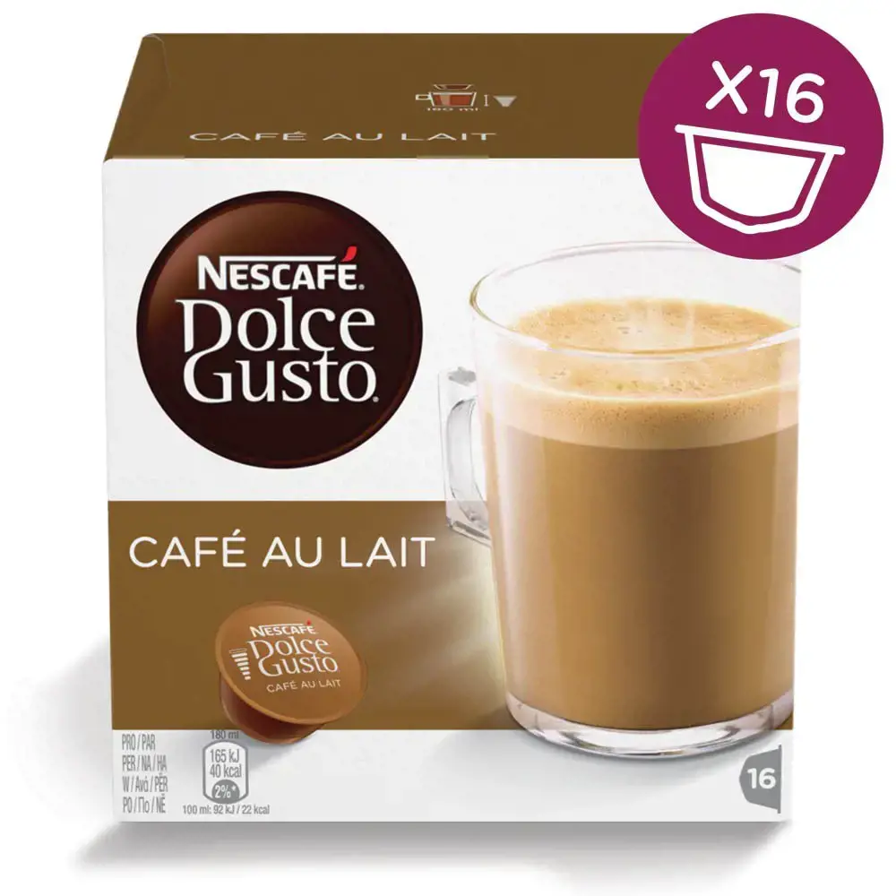 Nescafe Dolce Gusto Cafe Au Lait Kava, 16 kapsulių dėžutėje