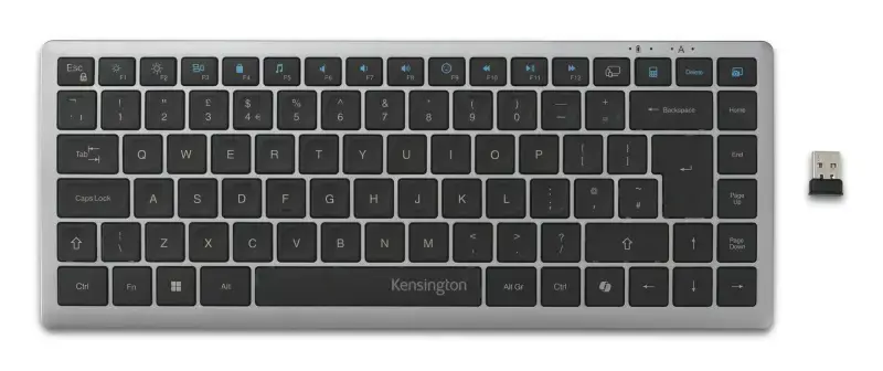 Kensington KB435 EQ Rechargeable Multi-Device Compact Klaviatūra RF+BT, US, Space Grey
