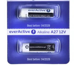 5 x šarminės baterijos everActive 27A 12V - lizdinė plokštelė 5 vnt.