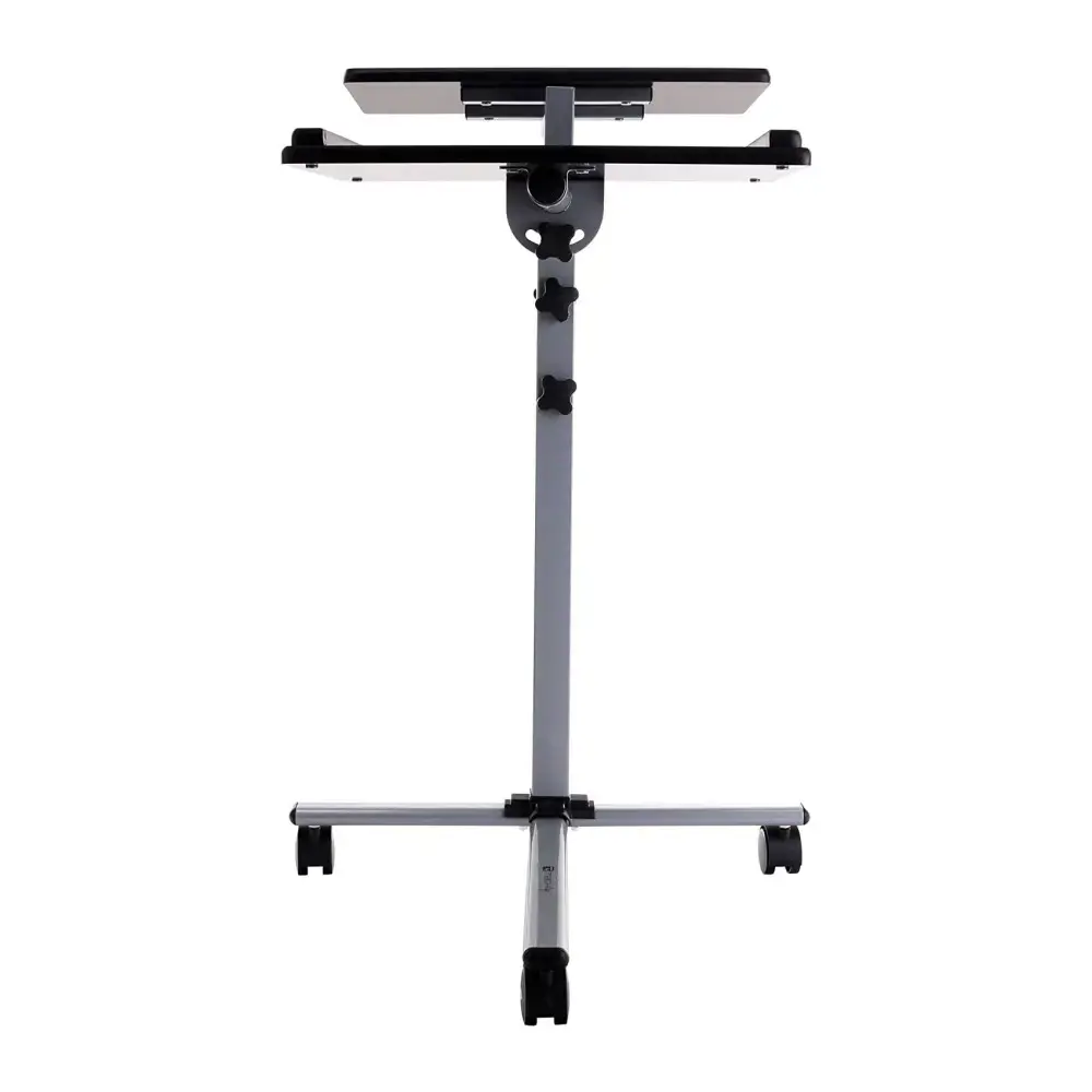 TECHLY 101485 Techly Universalus projektoriaus / nešiojamojo kompiuterio vežimėlis su dviem reguliuojamomis lentynomis, juodas