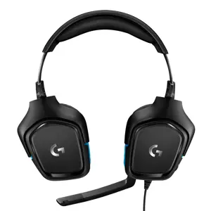 LOGITECH G432 laidinės 7.1 žaidimų ausinės - odinės - juodos/mėlynos spalvos - USB