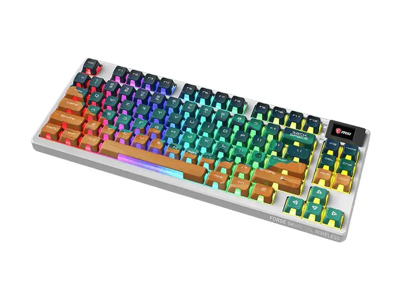 MSI FORGE GK600 TKL WIRELESS MARS | Gaming Keyboard | Wireless | US | Bluetooth | Wireless connection | Mechanical Linear