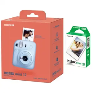 Fujifilm Instax Mini 11 fotoaparatas, pastelinės mėlynos spalvos + instax mini blizgus(10pl)