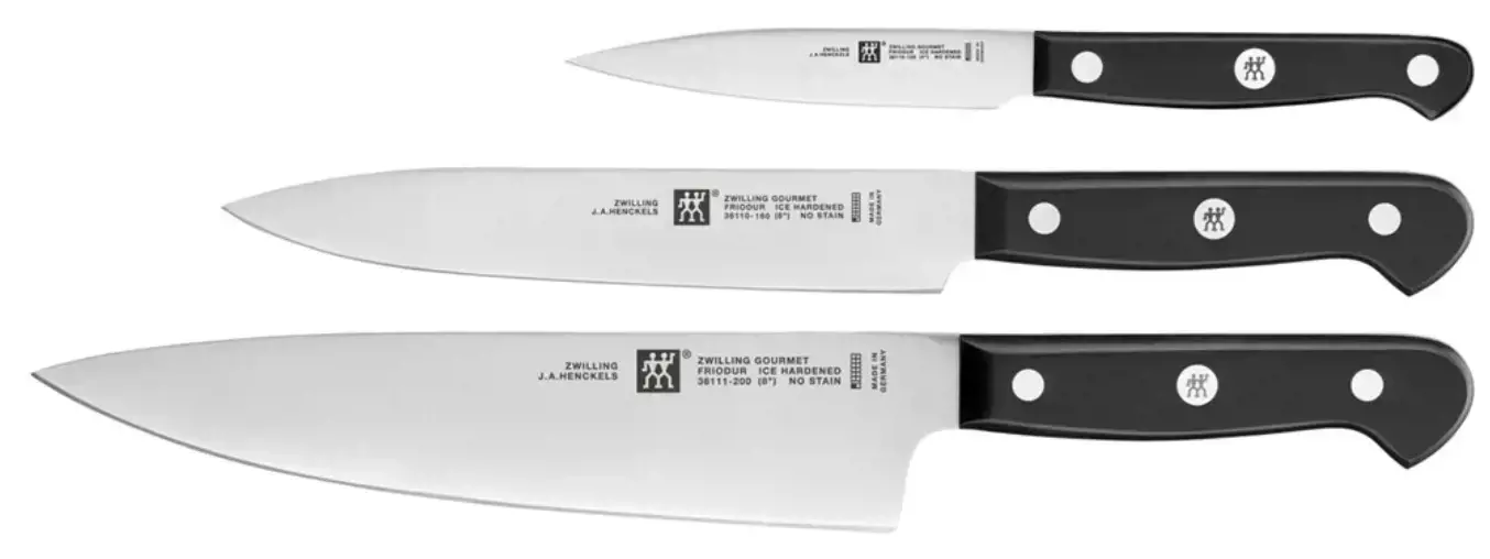 ZWILLING 36130-003-0 Set de 3 Couteaux, Acier Inoxydable, Noir, 34 x 14 x 3 cm 3 vnt. peilių rinkinys