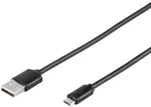"Vivanco" kabelis microUSB - USB 1 m, juodas (35815)
