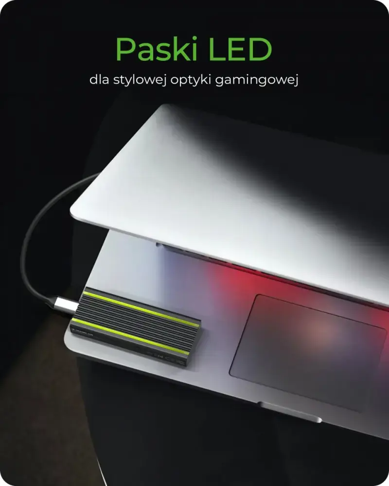 ICY BOX IB-1824ML-C31 USB Type-C korpusas M.2 NVMe SSD - su RGB apšvietimu