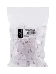 GEMBIRD PLUG3UP6/100 Gembird modulinis LAN kištukas 6u, paauksuotas - 100 vnt., ištisiniai kabeliai