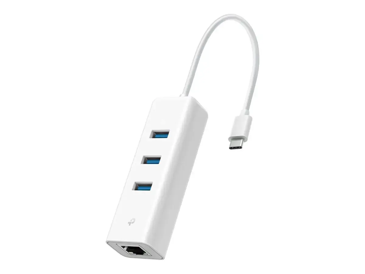 TP-LINK USB 3.0 Type-C to Gigabit Ethernet Network Adapter with 3-Port USB 3.0 Type-A Hub | UE330C
