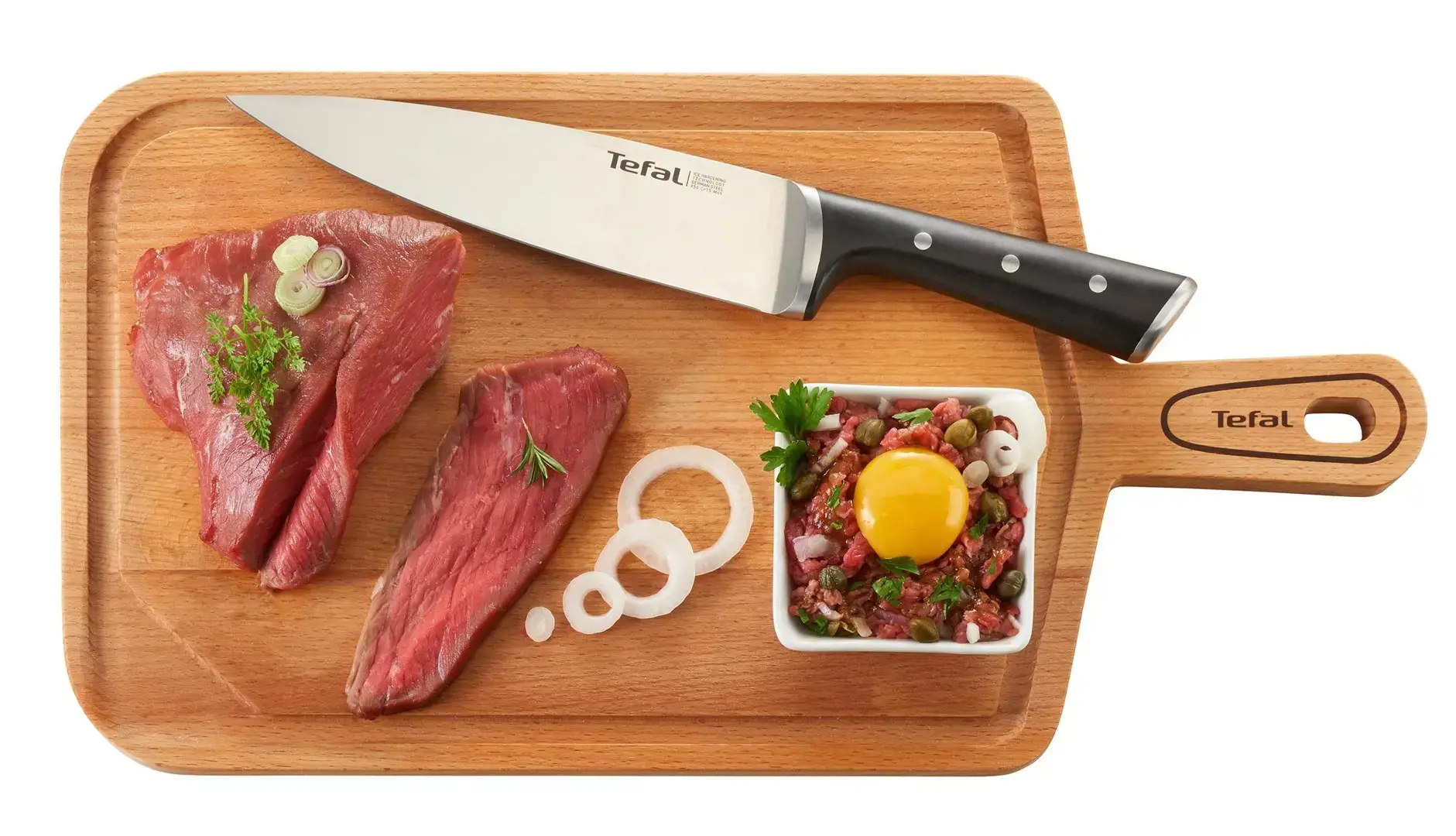 Tefal Ice Force K232S5, Knife/cutlery block set, Stainless steel, ABS, Stainless steel, Wood, Black