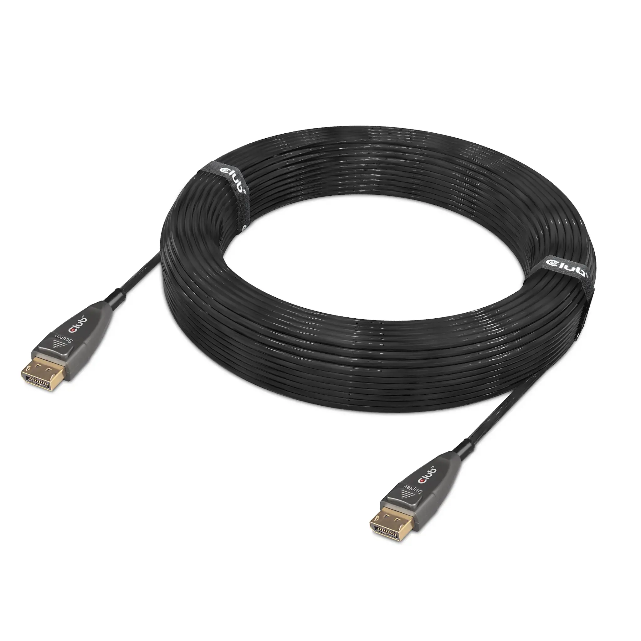 CLUB3D DisplayPort 1.4 Active Optical Cable Unidirectional 4K120Hz 8K60Hz M/M 20m/65.62ft, 20 m, DisplayPort, DisplayPort, Male, Male, 7680 x 4320 pixels