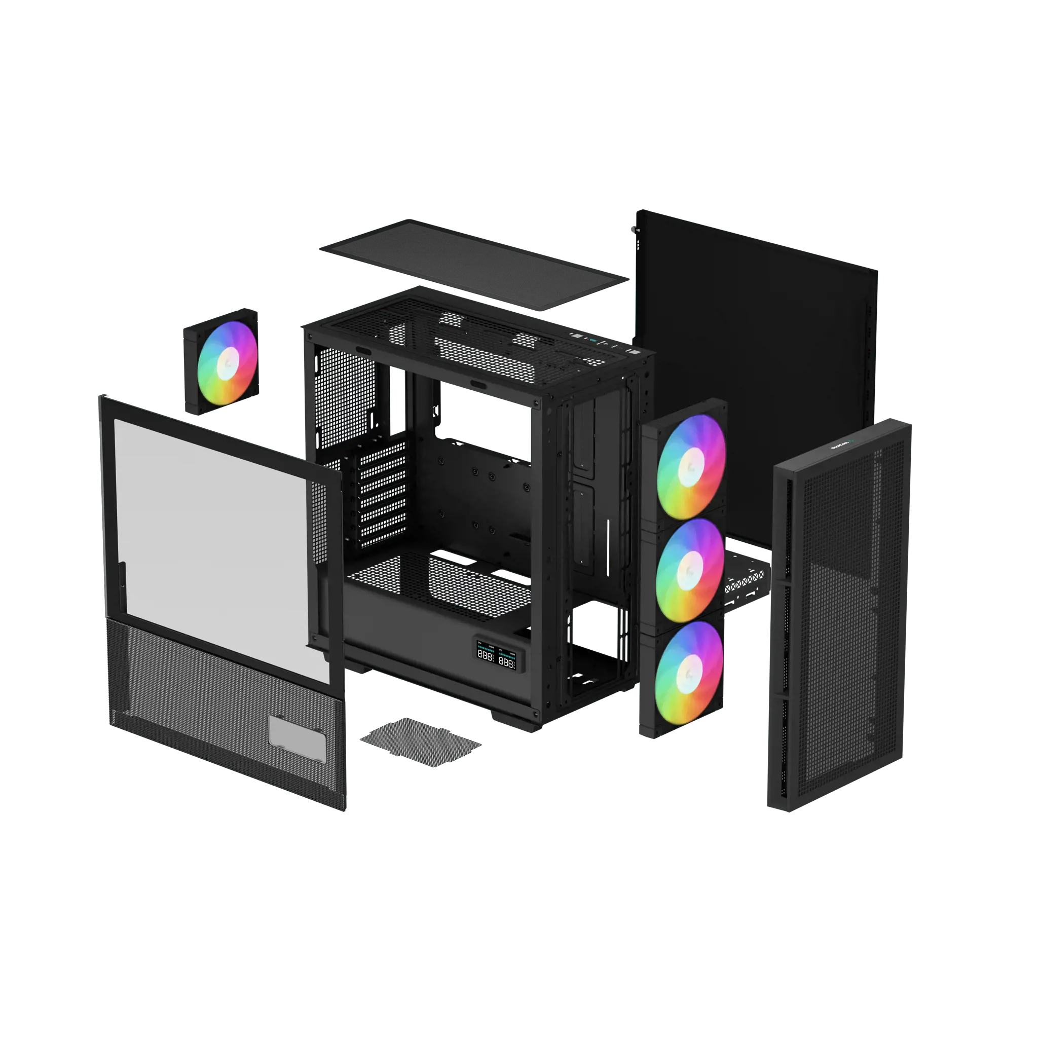 "DeepCool CH560 DIGITAL", "Midi Tower", Kompiuteris, Juoda, ATX, EATX, "micro ATX", Mini-ITX, ABS, Plienas, Grūdintas stiklas, Multi