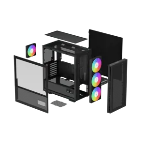 "DeepCool CH560 DIGITAL", "Midi Tower", Kompiuteris, Juoda, ATX, EATX, "micro ATX", Mini-ITX, ABS, Plienas, Grūdintas stiklas, Multi