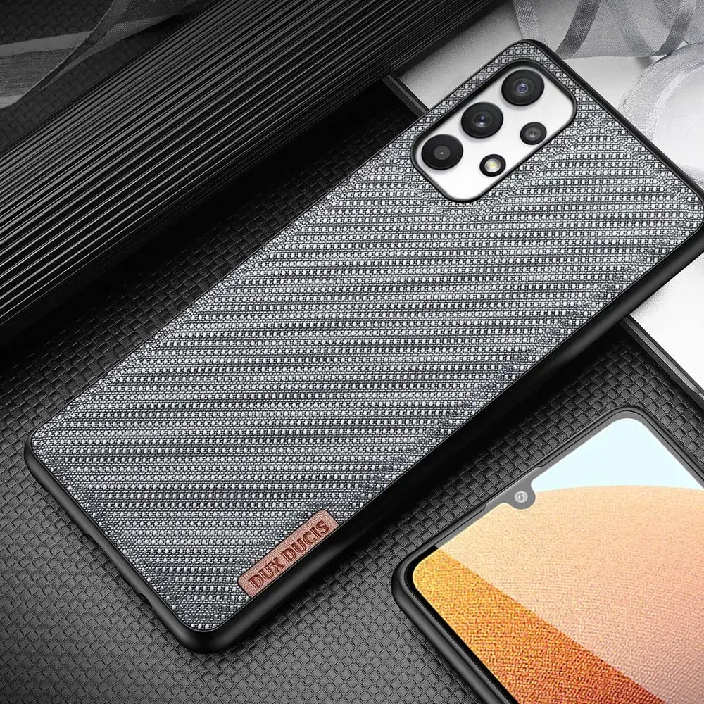 Dux Ducis Fino case covered with nylon material for Samsung Galaxy A32 4G gray