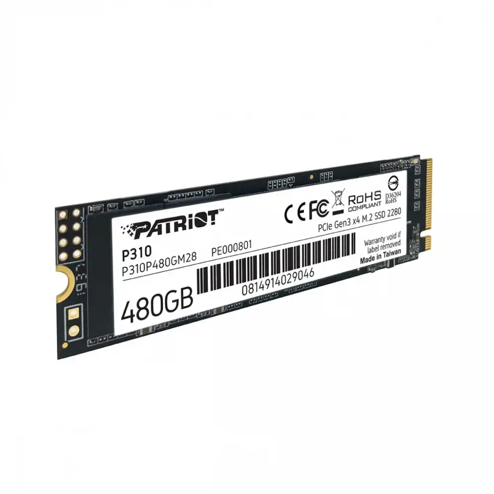 SSD diskas PATRIOT MEMORY P310P480GM28 480 GB, M.2 2280, PCIe 3.0 x4 (NVMe)