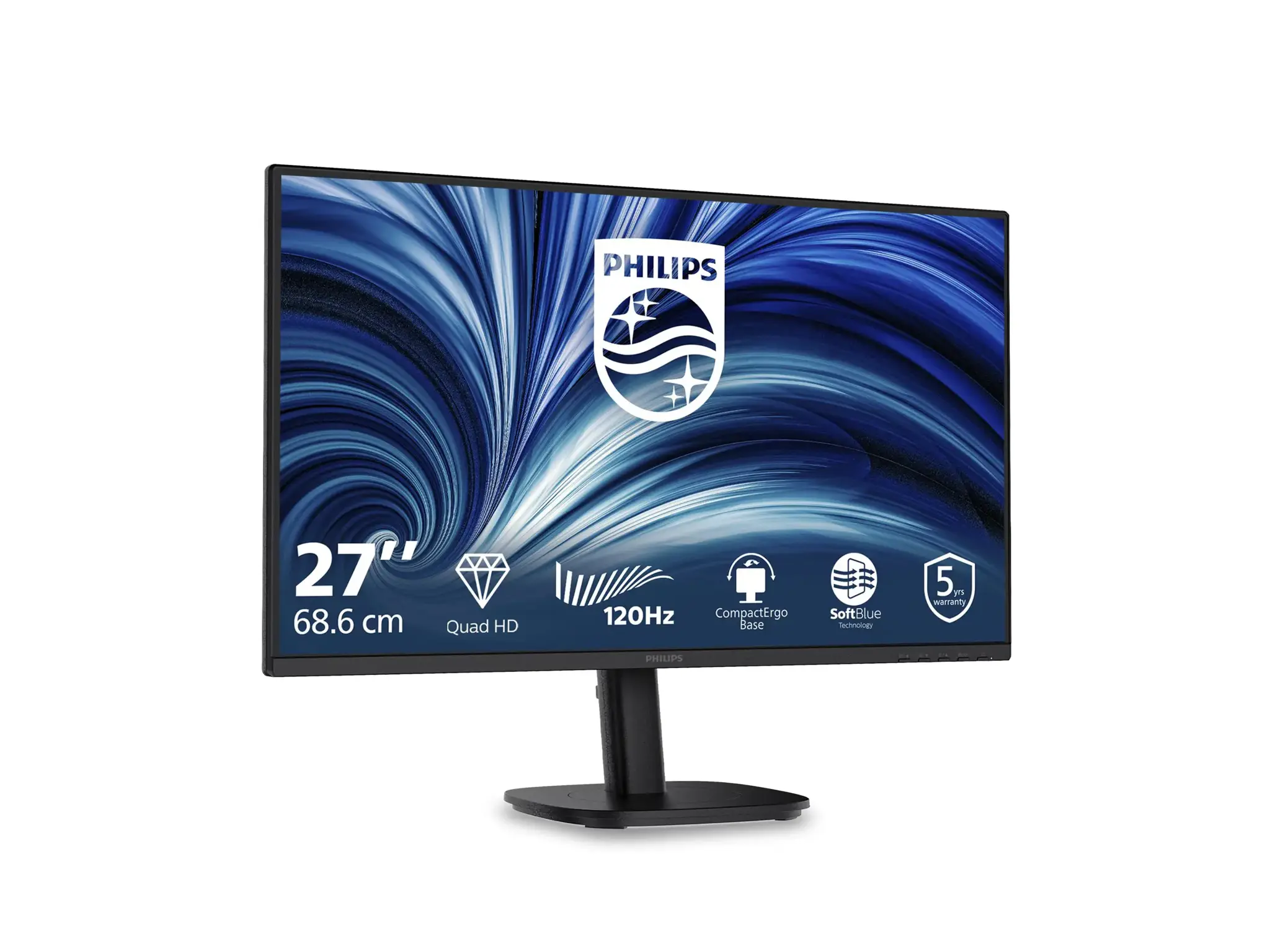 Philips 27B2N3500/00 | 27 " | IPS | QHD | 16:9 | 120 Hz | 2560 x 1440 pixels | HDMI ports quantity 2 | Black