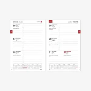 Kalendorius Week 2026, A5, PU, šviesiai žalia sp.