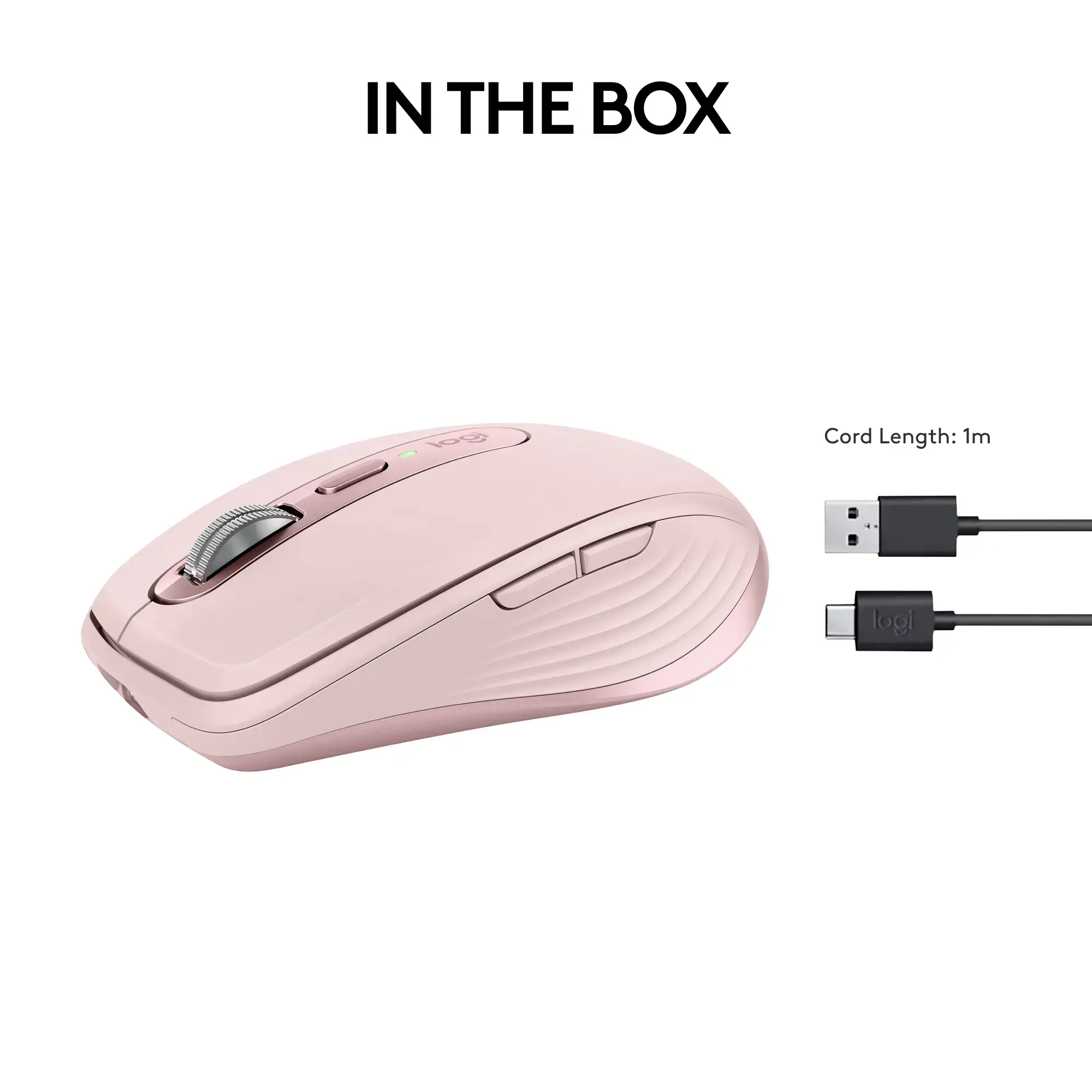 "Logitech MX Anywhere 3S", dešinioji ranka, lazerinis, RF belaidis + "Bluetooth", 8000 DPI, rožinis