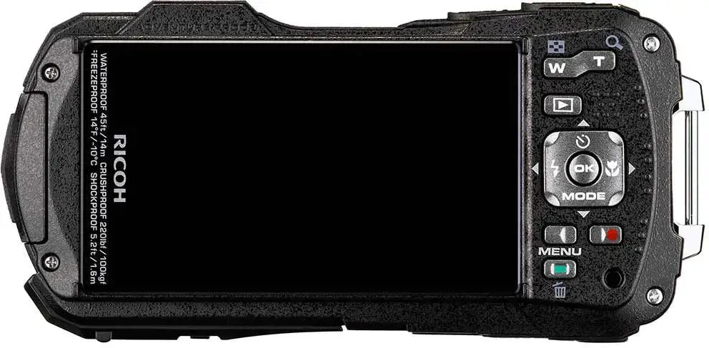 Ricoh WG-80, 16 MP, 4608 x 3456 taškų, CMOS, 5x, Full HD, juoda, oranžinė