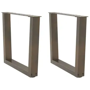 Kavos staliuko kojelės, V formos, 2 vnt., natūralus plienas, 60x(42-43,3) cm, plienas