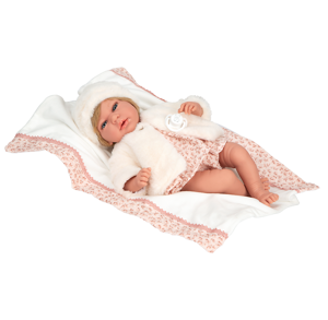 Arias lėlytė kūdikėlis su kailinukais, 40 cm