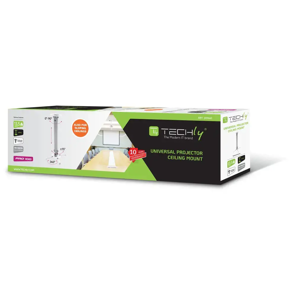 TECHLY 309661 Techly Universalus projektoriaus lubinis laikiklis 54-90 cm 13,5 kg sidabrinis
