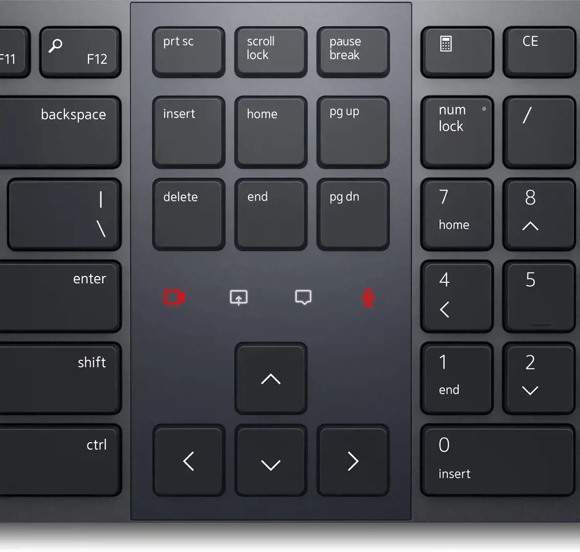 DELL KB900, pilno dydžio (100 %), RF belaidis ryšys + "Bluetooth", žirklinis klavišų jungiklis, QWERTY, grafito spalvos