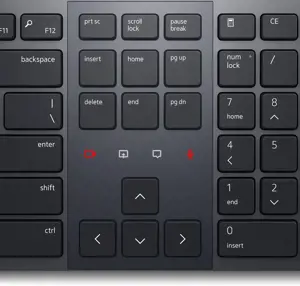 DELL KB900, pilno dydžio (100 %), RF belaidis ryšys + "Bluetooth", žirklinis klavišų jungiklis, QWERTY, grafito spalvos