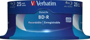 VERBATIM 43837 BluRay BD-R viensluoksnis DATALIFE VerbatimSpindle 25 25GB 6x