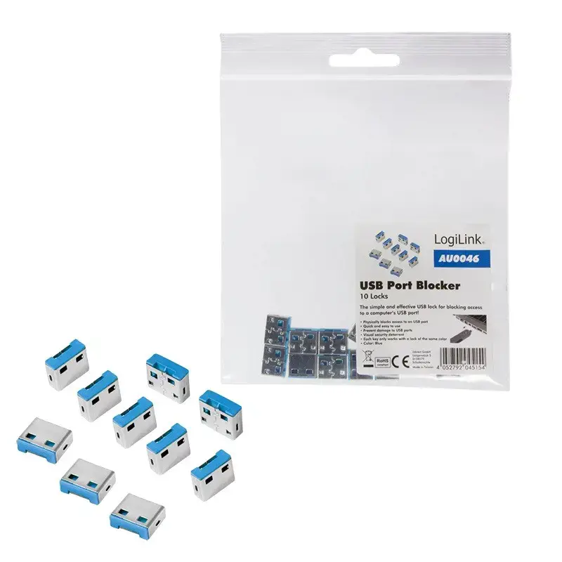 LOGILINK AU0046 LOGILINK - USB prievadų blokatorius (10x užraktai)