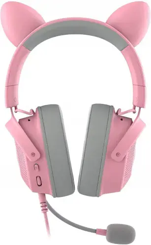 "Razer" laidinės, per ausis, kvarco, žaidimų ausinės, "Kraken V2 Pro", "Kitty Edition