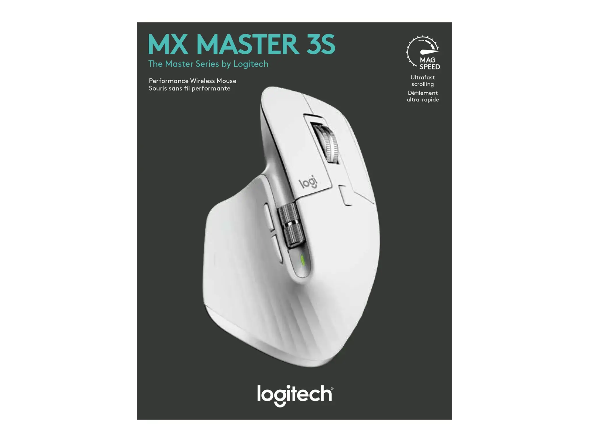 "Logitech MX Master 3S Performance" belaidė pelė - šviesiai pilka