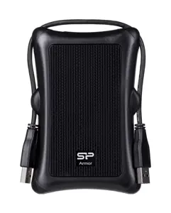 SILICON POWER Išorinis kietasis diskas Armor A30 1TB 2,5 colio USB 3.2 nuo smūgių Juoda MIL-STD 810F metodas 516.5 IV procedūra LED šviesa