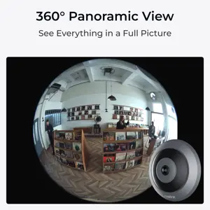 Reolink Fisheye Series P520 - 6MP Indoor Fisheye PoE Camera, 360° View, Multiple Display Modes, Person Detection, IP security camera, Indoor & outdoor, Wired, Google Assistant, Ceiling/wall, Grey, Black