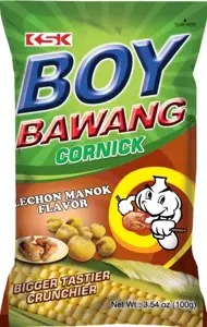 Kepinti kukurūzai BOY BAWANG, kepintos vištienos skonio, 100 g
