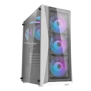 "Darkflash DK352 Plus" kompiuterio korpusas + 4 ventiliatoriai (juodai baltas)
