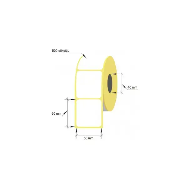 Thermal labels 58x 60mm. 500pcs